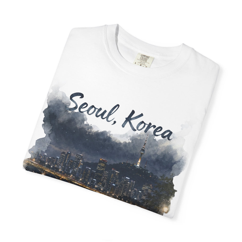 Seoul Nightscape Watervein Garment Dyed Heavyweight Tee