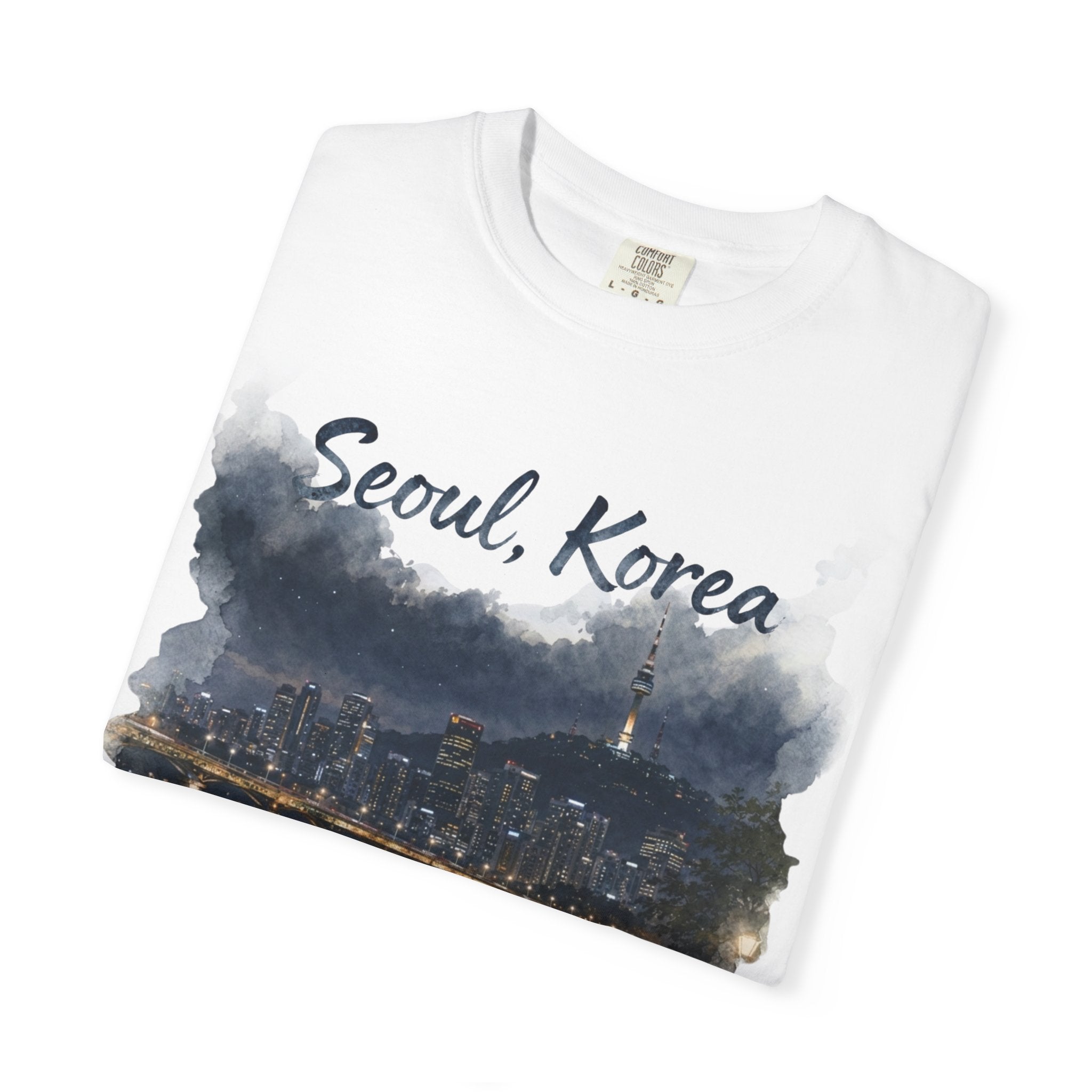 Seoul Nightscape Watervein Garment Dyed Heavyweight Tee