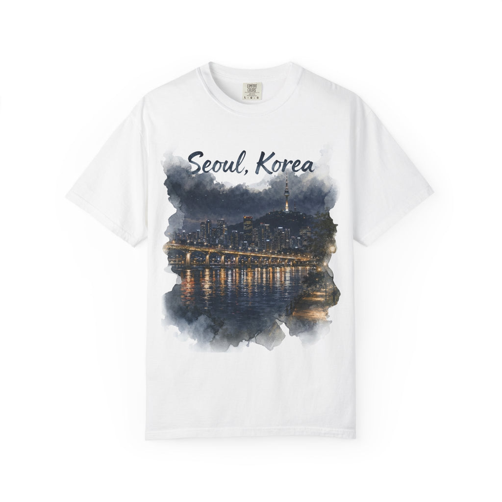 Seoul Nightscape Watervein Garment Dyed Heavyweight Tee