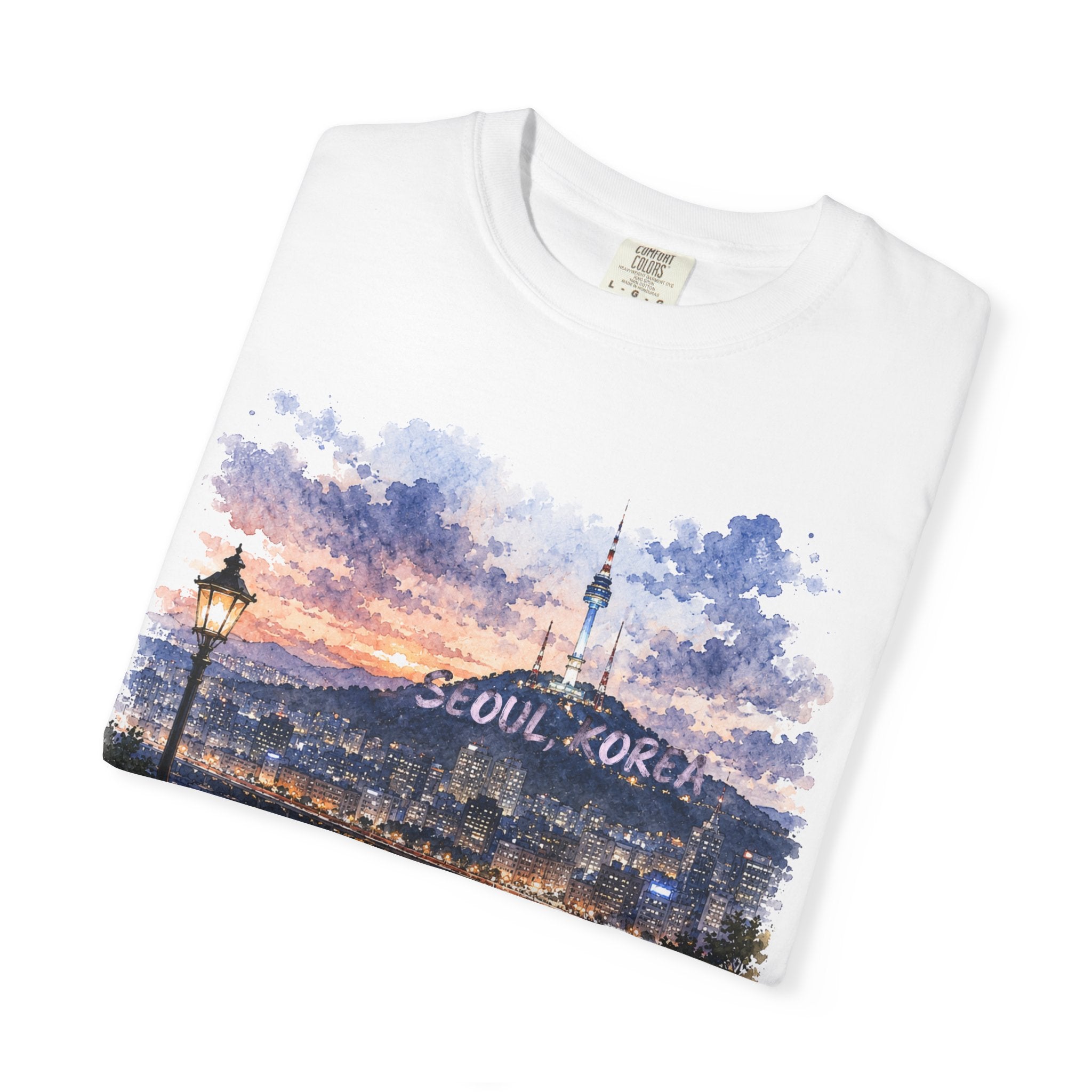 Seoul Sunset Watercolor Garment Dyed Heavyweight Tee