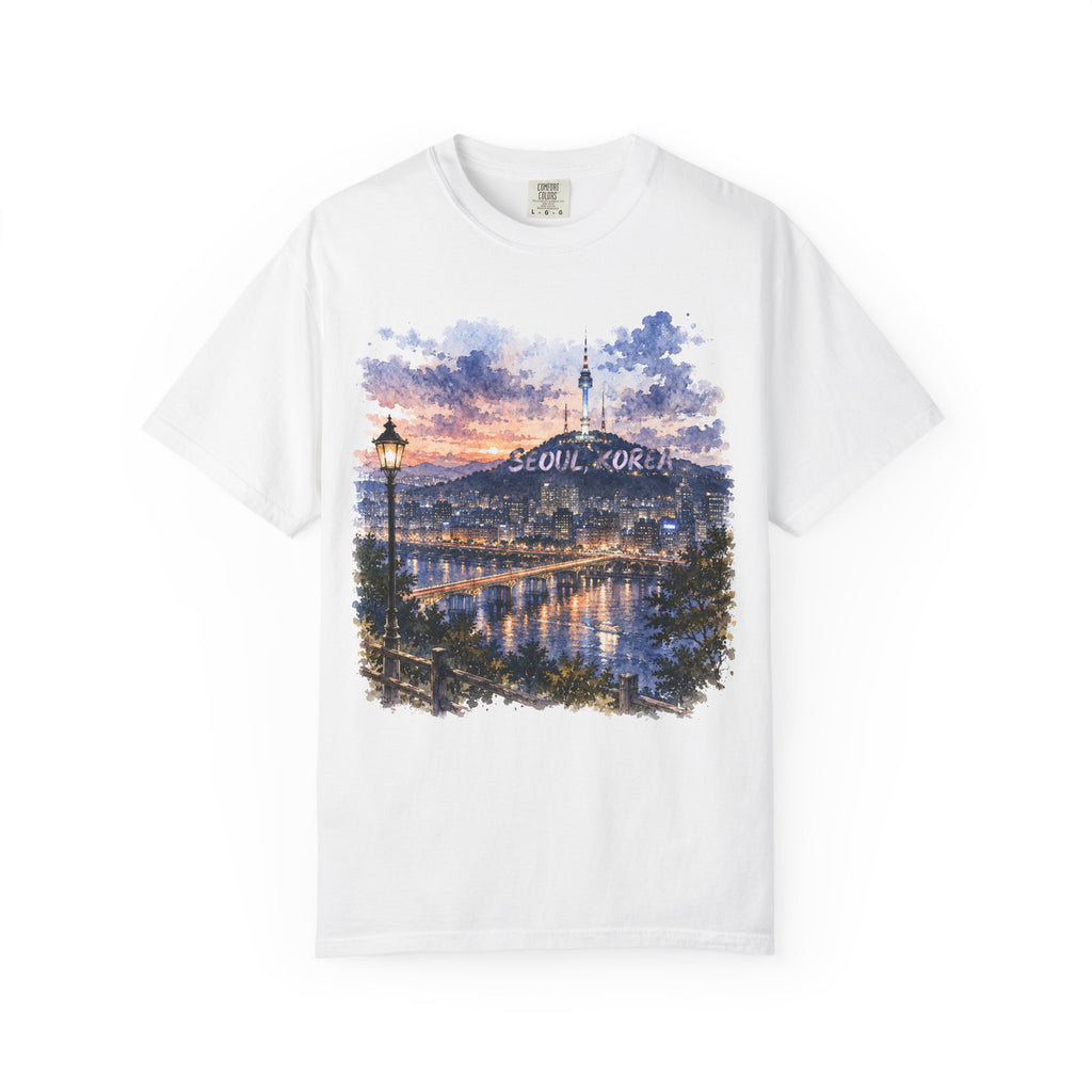 Seoul Sunset Watercolor Garment Dyed Heavyweight Tee