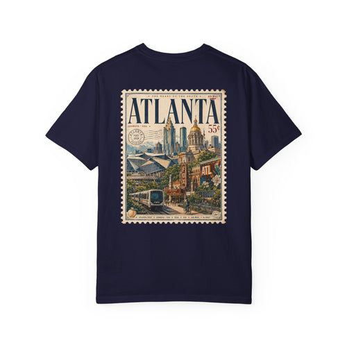 Atlanta Stamp Landmark Watercolor Garment Dyed Heavyweight Tee