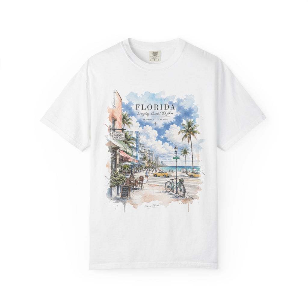 Florida Coastal Rhythm Garment Dyed Heavyweight Tee