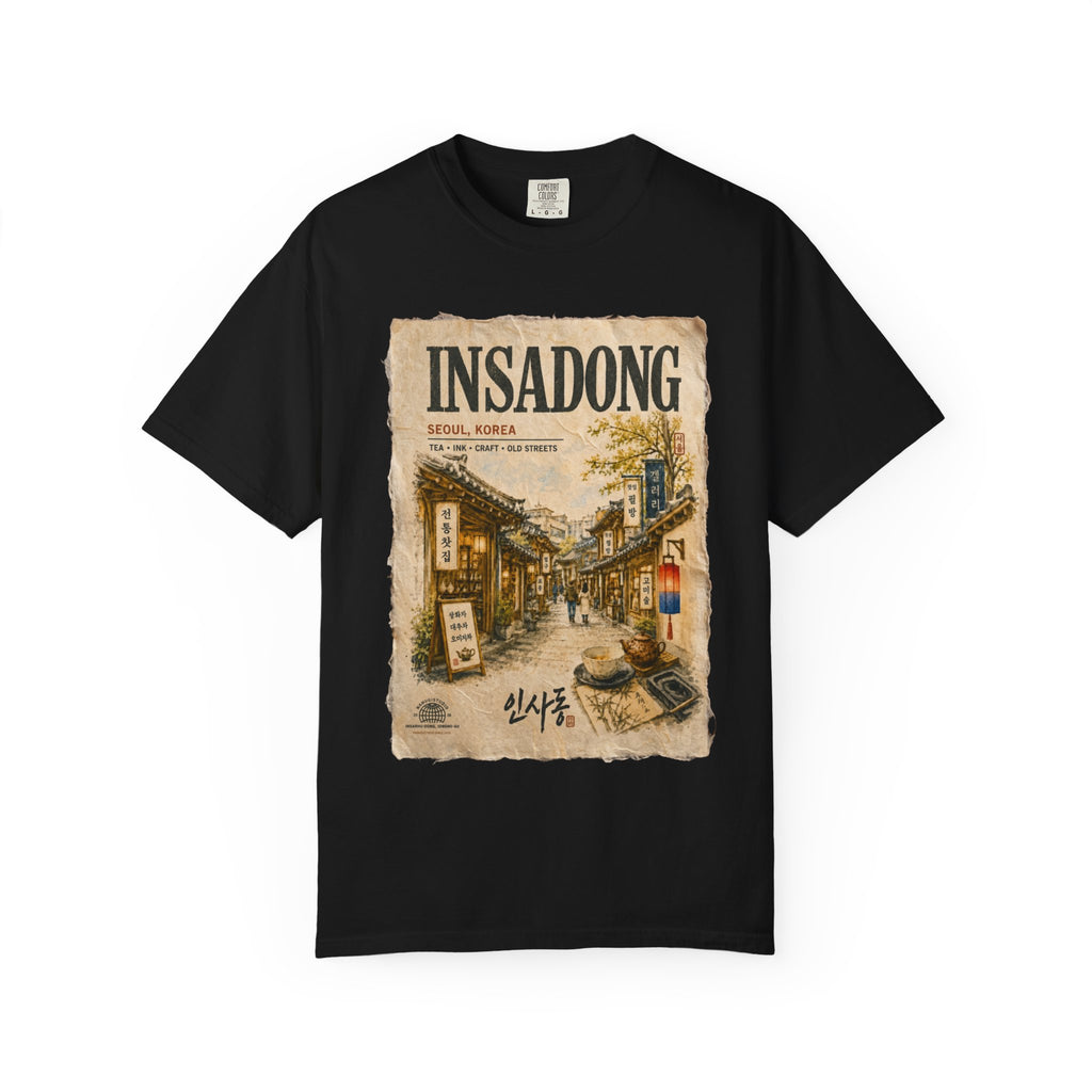 Seoul Insadong Hanji Texture Watercolor Garment Dyed Heavyweight Tee