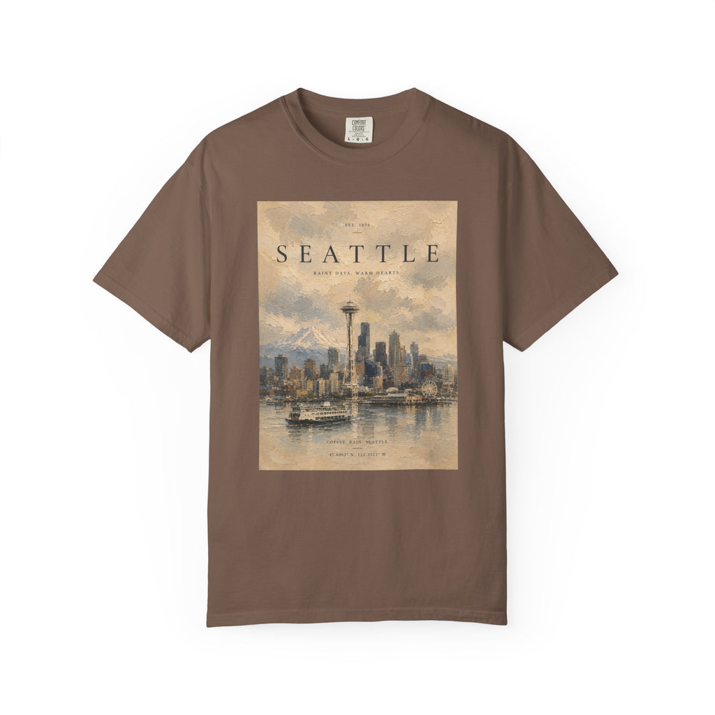 Seattle Skyline Garment Dyed Heavyweight Tee