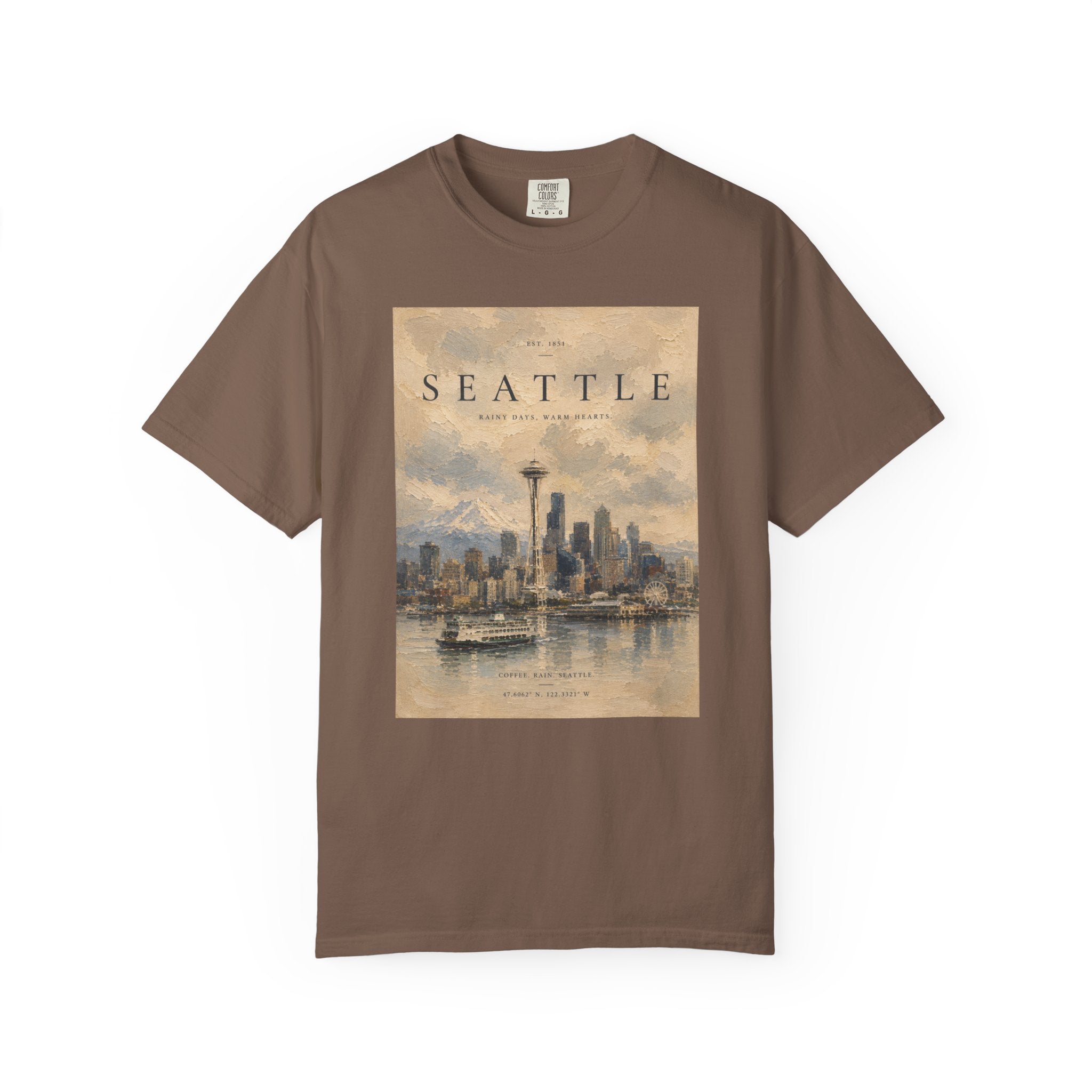 Seattle Skyline Garment Dyed Heavyweight Tee