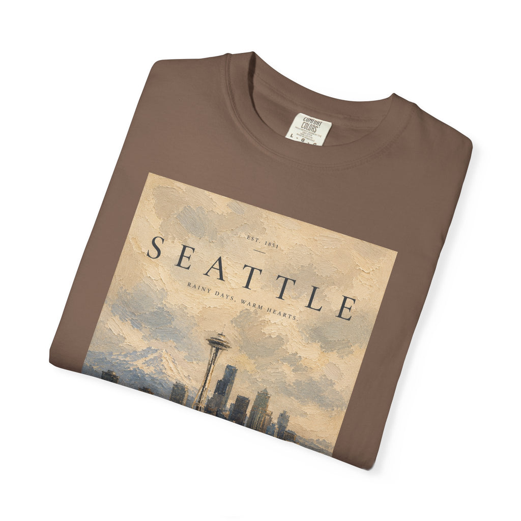 Seattle Skyline Garment Dyed Heavyweight Tee